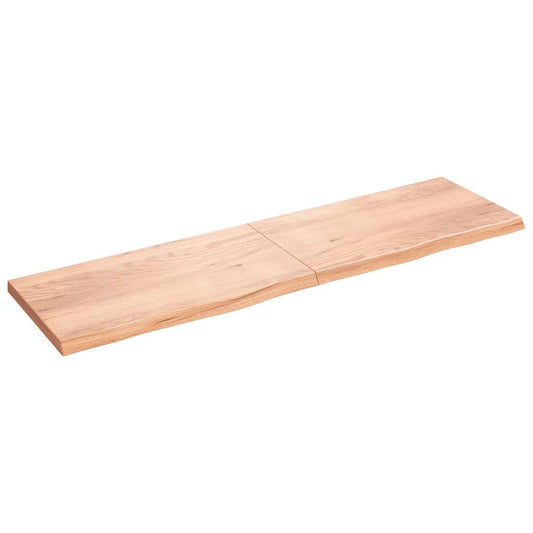 Waschtischplatte Hellbraun 220x60x(2-6) cm Massivholz Behandelt