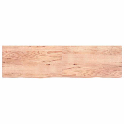 Waschtischplatte Hellbraun 220x60x(2-6) cm Massivholz Behandelt