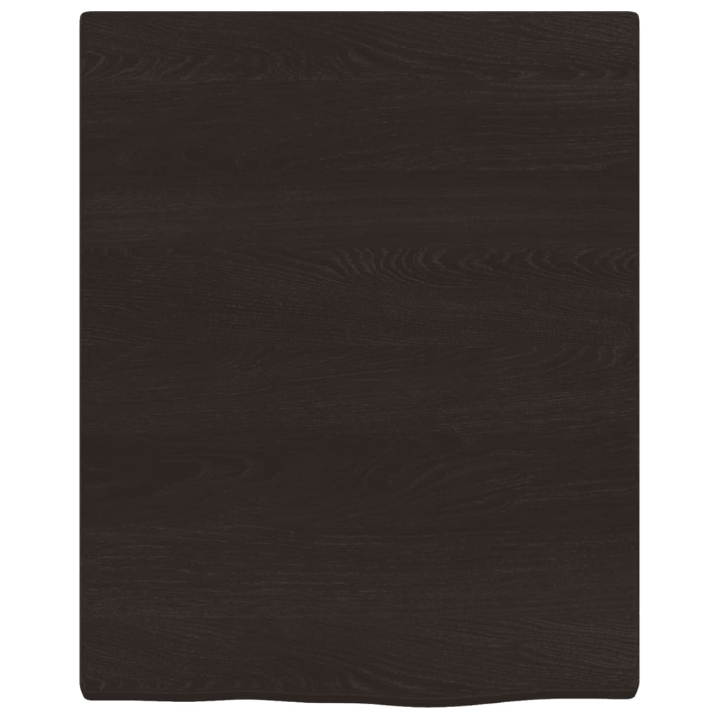 Waschtischplatte Dunkelbraun 40x50x2 cm Massivholz Behandelt