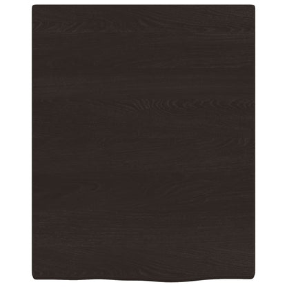 Waschtischplatte Dunkelbraun 40x50x2 cm Massivholz Behandelt