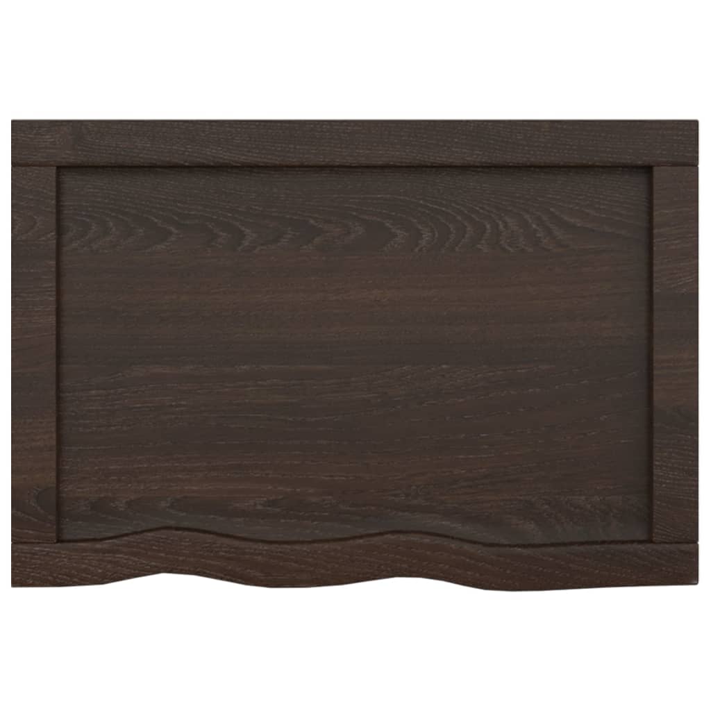 Waschtischplatte Dunkelbraun 60x40x(2-4)cm Massivholz Behandelt
