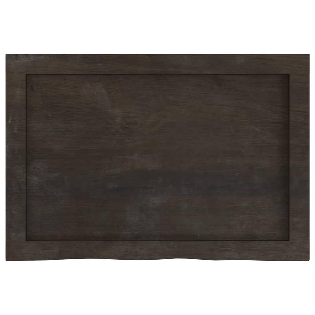 Waschtischplatte Dunkelbraun 60x40x(2-6)cm Massivholz Behandelt