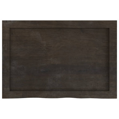 Waschtischplatte Dunkelbraun 60x40x(2-6)cm Massivholz Behandelt
