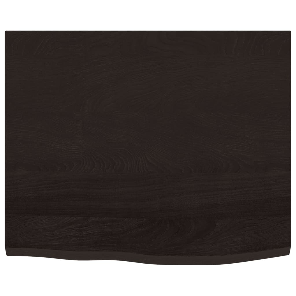 Waschtischplatte Dunkelbraun 60x50x2 cm Massivholz Behandelt