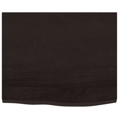 Waschtischplatte Dunkelbraun 60x50x2 cm Massivholz Behandelt