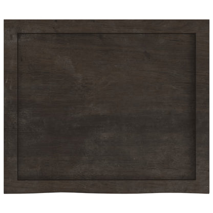 Waschtischplatte Dunkelbraun 60x50x(2-4)cm Massivholz Behandelt