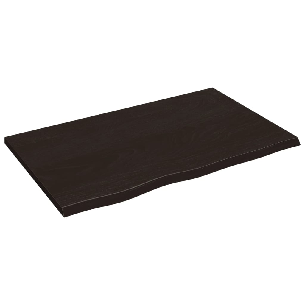 Waschtischplatte Dunkelbraun 80x50x2 cm Massivholz Behandelt