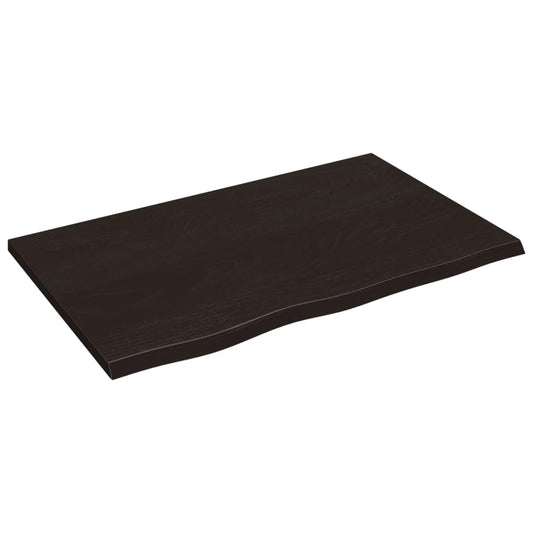 Waschtischplatte Dunkelbraun 80x50x2 cm Massivholz Behandelt
