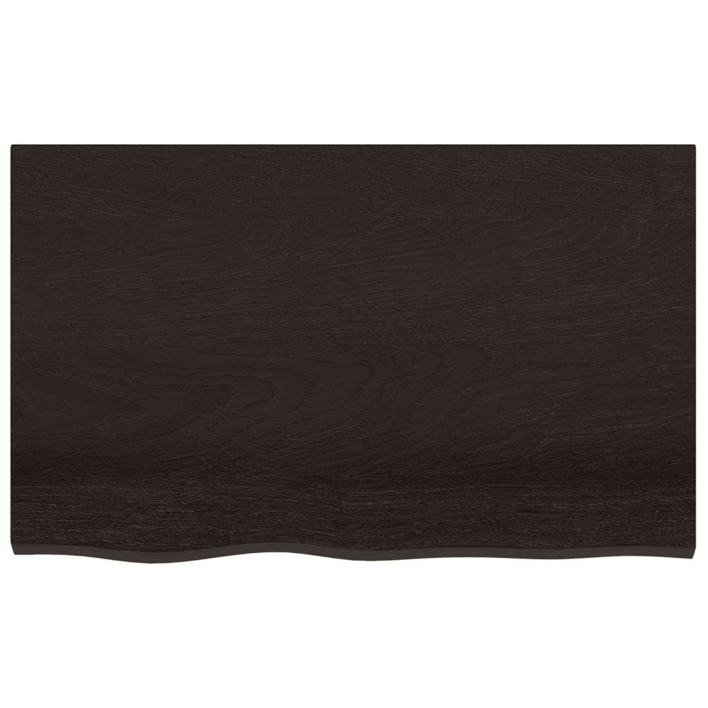 Waschtischplatte Dunkelbraun 80x50x2 cm Massivholz Behandelt