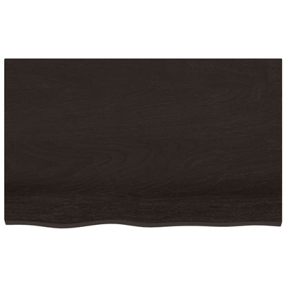 Waschtischplatte Dunkelbraun 80x50x2 cm Massivholz Behandelt