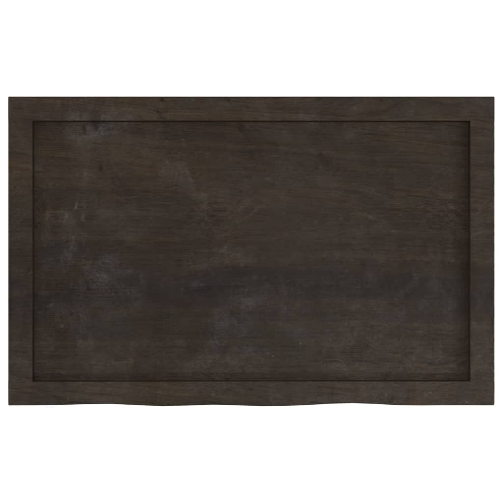 Waschtischplatte Dunkelbraun 80x50x(2-4)cm Massivholz Behandelt