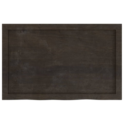 Waschtischplatte Dunkelbraun 80x50x(2-4)cm Massivholz Behandelt