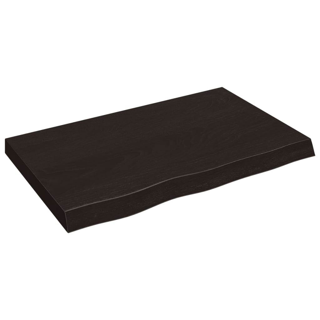 Waschtischplatte Dunkelbraun 80x50x(2-6)cm Massivholz Behandelt
