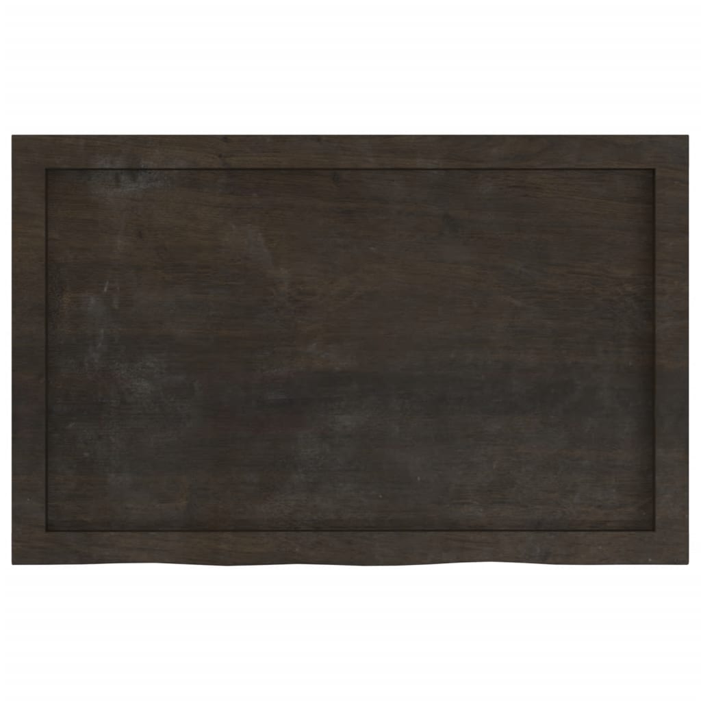 Waschtischplatte Dunkelbraun 80x50x(2-6)cm Massivholz Behandelt