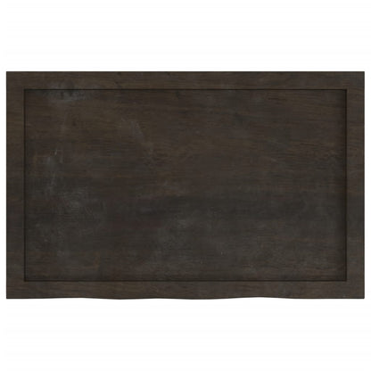 Waschtischplatte Dunkelbraun 80x50x(2-6)cm Massivholz Behandelt