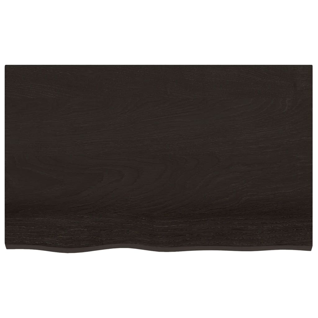 Waschtischplatte Dunkelbraun 80x60x2 cm Massivholz Behandelt