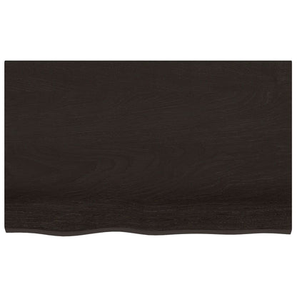 Waschtischplatte Dunkelbraun 80x60x2 cm Massivholz Behandelt
