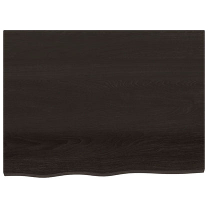 Waschtischplatte Dunkelbraun 80x60x(2-6)cm Massivholz Behandelt