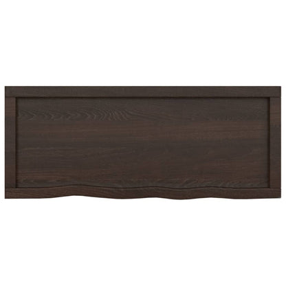 Waschtischplatte Dunkelbraun 100x40x(2-4)cm Massivholz