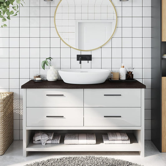 Waschtischplatte Dunkelbraun 100x40x(2-4)cm Massivholz
