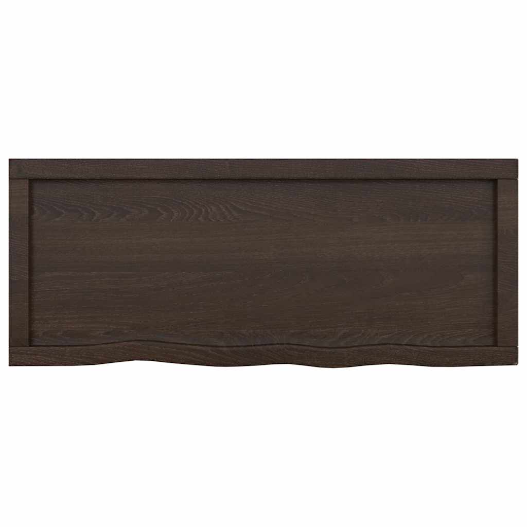 Waschtischplatte Dunkelbraun 100x40x(2-6)cm Massivholz