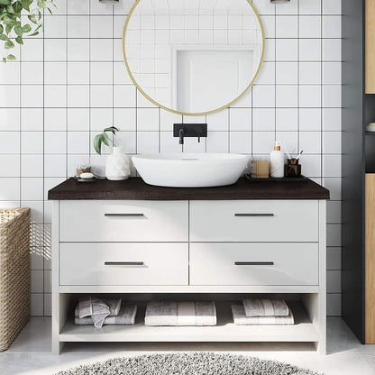 Waschtischplatte Dunkelbraun 100x40x(2-6)cm Massivholz