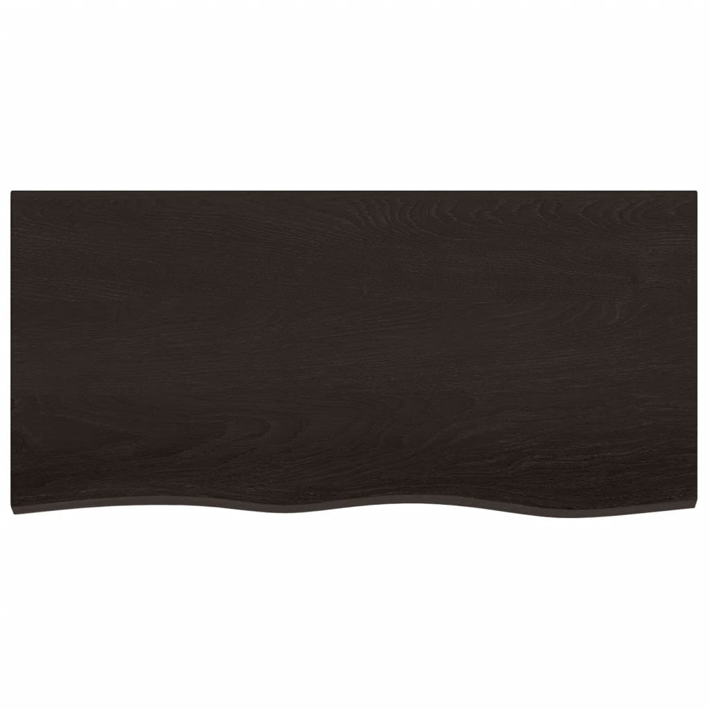 Waschtischplatte Dunkelbraun 100x50x2 cm Massivholz Behandelt