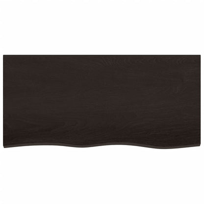 Waschtischplatte Dunkelbraun 100x50x2 cm Massivholz Behandelt
