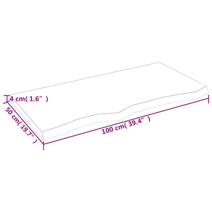Waschtischplatte Dunkelbraun 100x50x(2-4)cm Massivholz