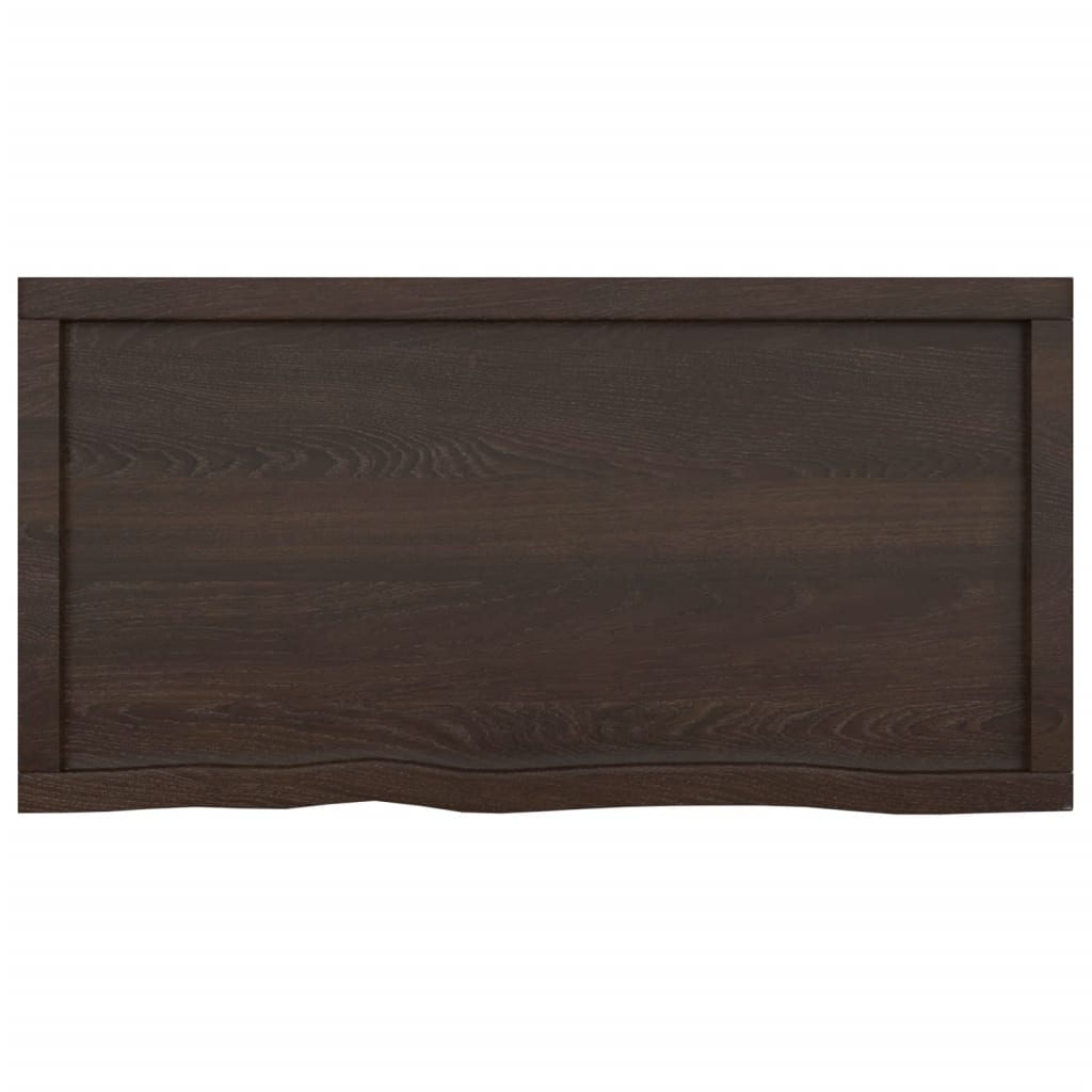 Waschtischplatte Dunkelbraun 100x50x(2-6)cm Massivholz