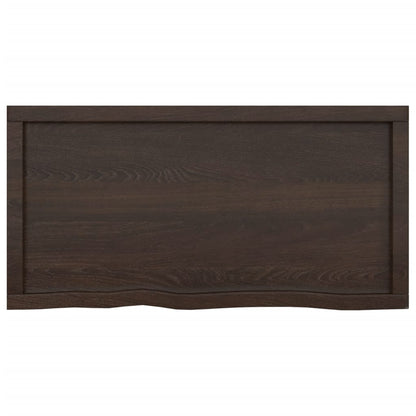 Waschtischplatte Dunkelbraun 100x50x(2-6)cm Massivholz