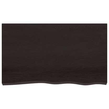 Waschtischplatte Dunkelbraun 100x60x2 cm Massivholz Behandelt