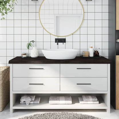 Waschtischplatte Dunkelbraun 160x50x(2-6)cm Massivholz