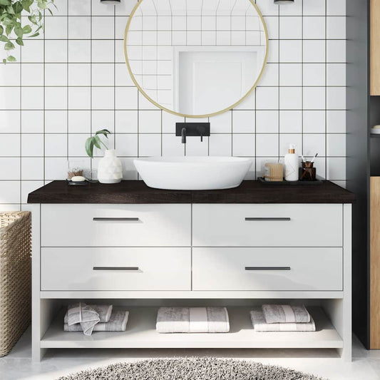 Waschtischplatte Dunkelbraun 160x50x(2-6)cm Massivholz