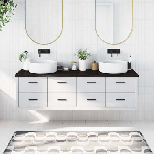 Waschtischplatte Dunkelbraun 180x50x(2-4)cm Massivholz