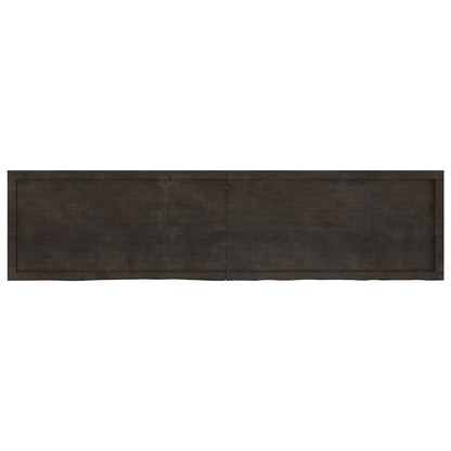Waschtischplatte Dunkelbraun 200x50x(2-6)cm Massivholz