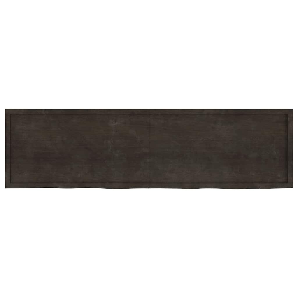 Waschtischplatte Dunkelbraun 220x60x(2-4)cm Massivholz