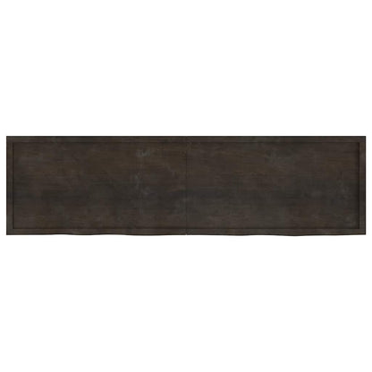 Waschtischplatte Dunkelbraun 220x60x(2-6)cm Massivholz