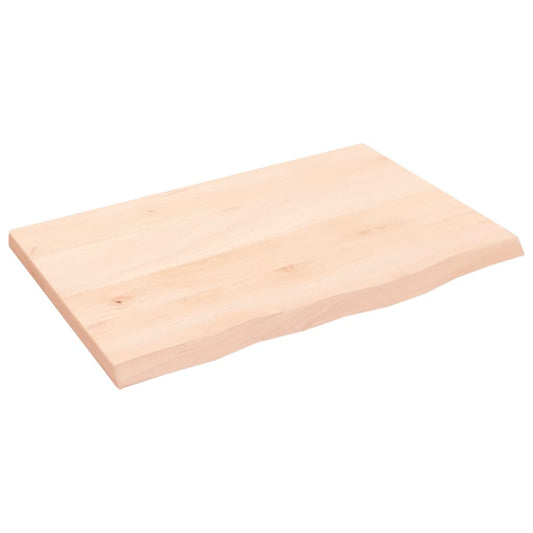 Tischplatte 60x40x2 cm Massivholz Eiche Unbehandelt