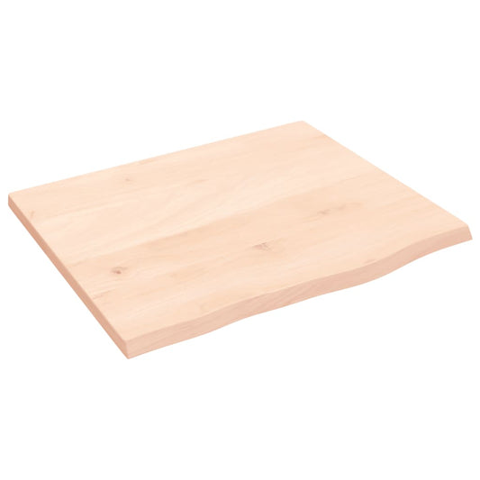 Tischplatte 60x50x2 cm Massivholz Eiche Unbehandelt