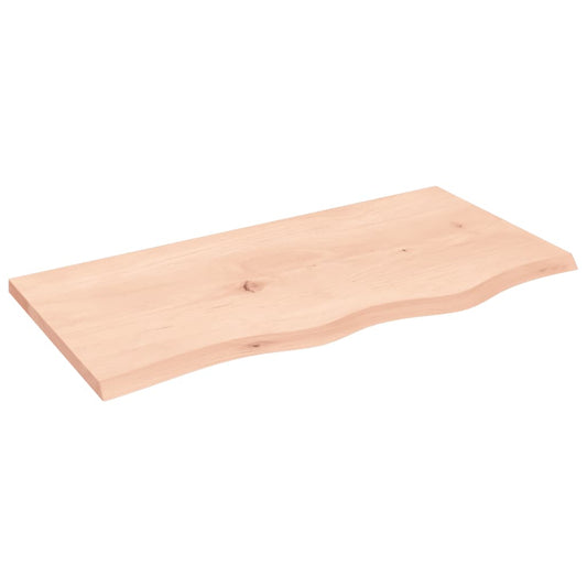 Tischplatte 80x40x2 cm Massivholz Eiche Unbehandelt
