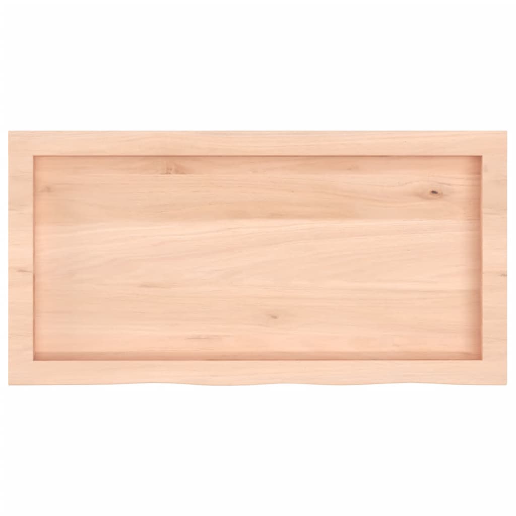Tischplatte 80x40x(2-6) cm Massivholz Eiche Unbehandelt