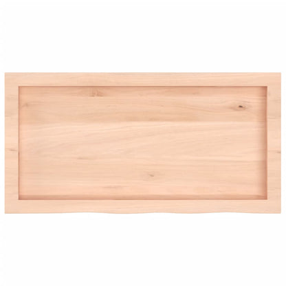 Tischplatte 80x40x(2-6) cm Massivholz Eiche Unbehandelt