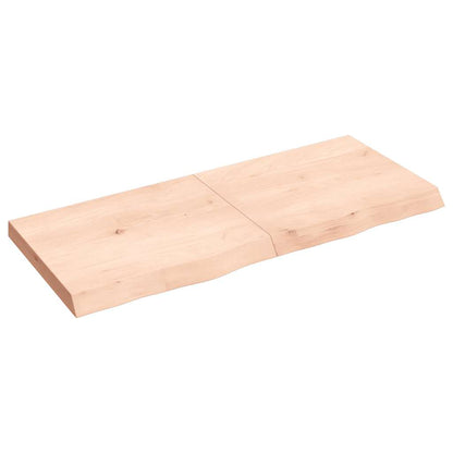 Tischplatte 120x50x(2-6) cm Massivholz Eiche Unbehandelt