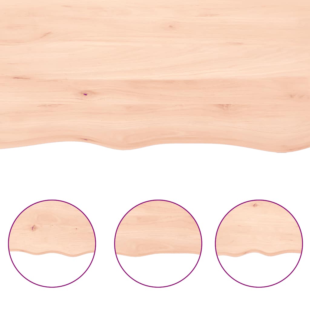 Tischplatte 120x50x(2-6) cm Massivholz Eiche Unbehandelt