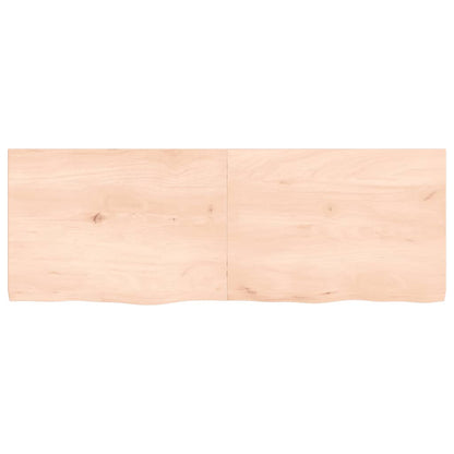 Tischplatte 140x50x(2-4) cm Massivholz Eiche Unbehandelt