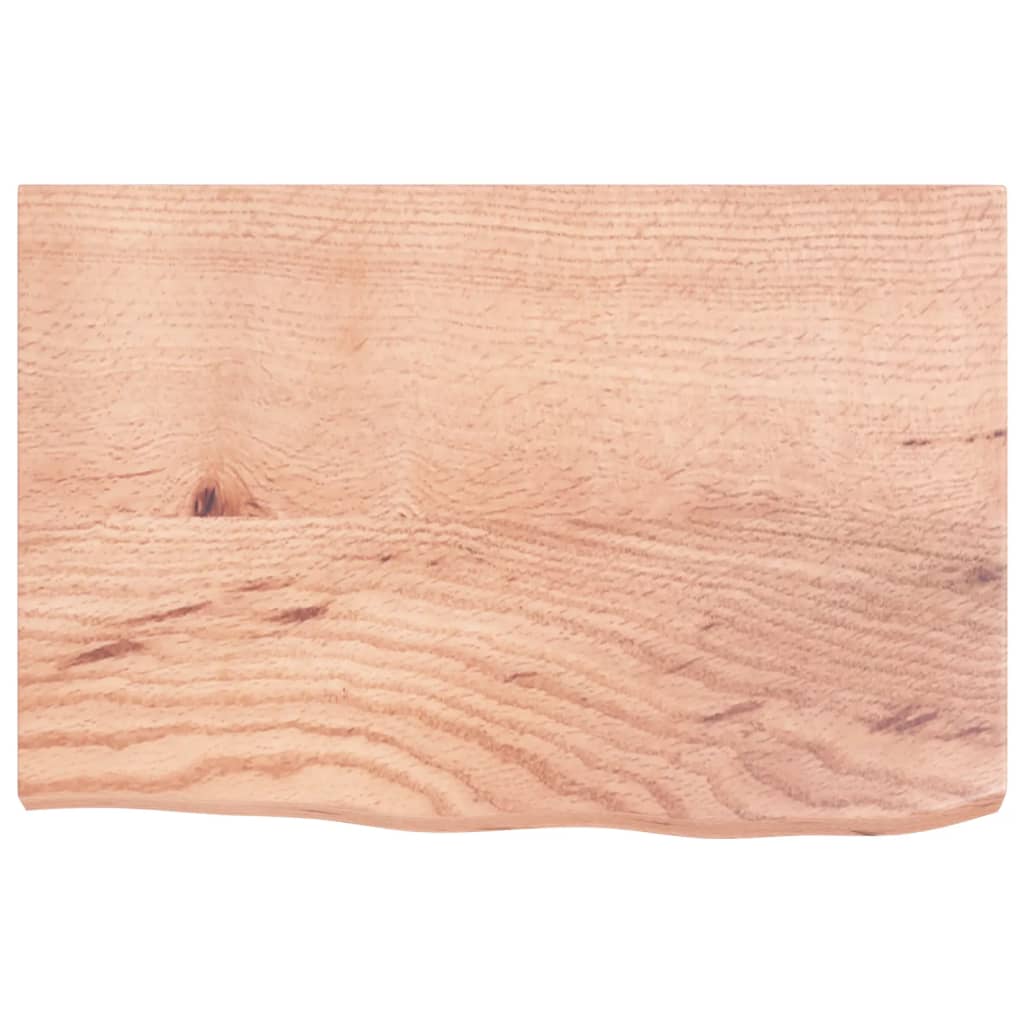 Tischplatte Hellbraun 60x40x(2-4) cm Massivholz Eiche Behandelt