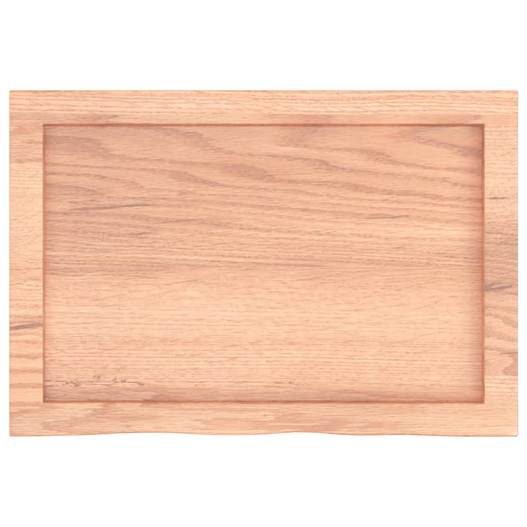 Tischplatte Hellbraun 60x40x(2-4) cm Massivholz Eiche Behandelt