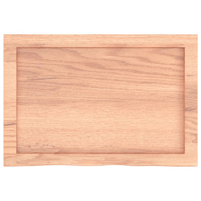 Tischplatte Hellbraun 60x40x(2-4) cm Massivholz Eiche Behandelt