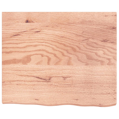 Tischplatte Hellbraun 60x50x(2-4) cm Massivholz Eiche Behandelt